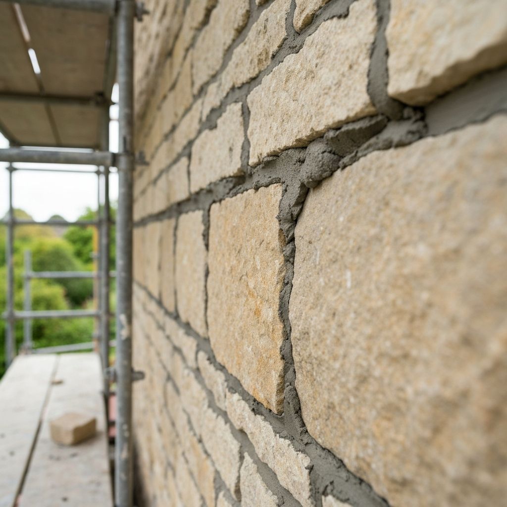 Stonework repointing on heritage wall